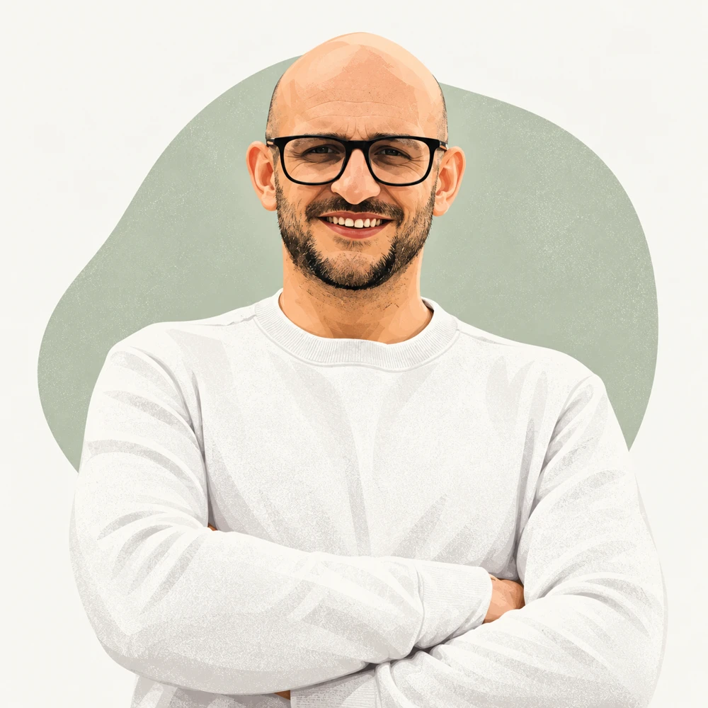 Illustrated portrait of Danny Tomalin